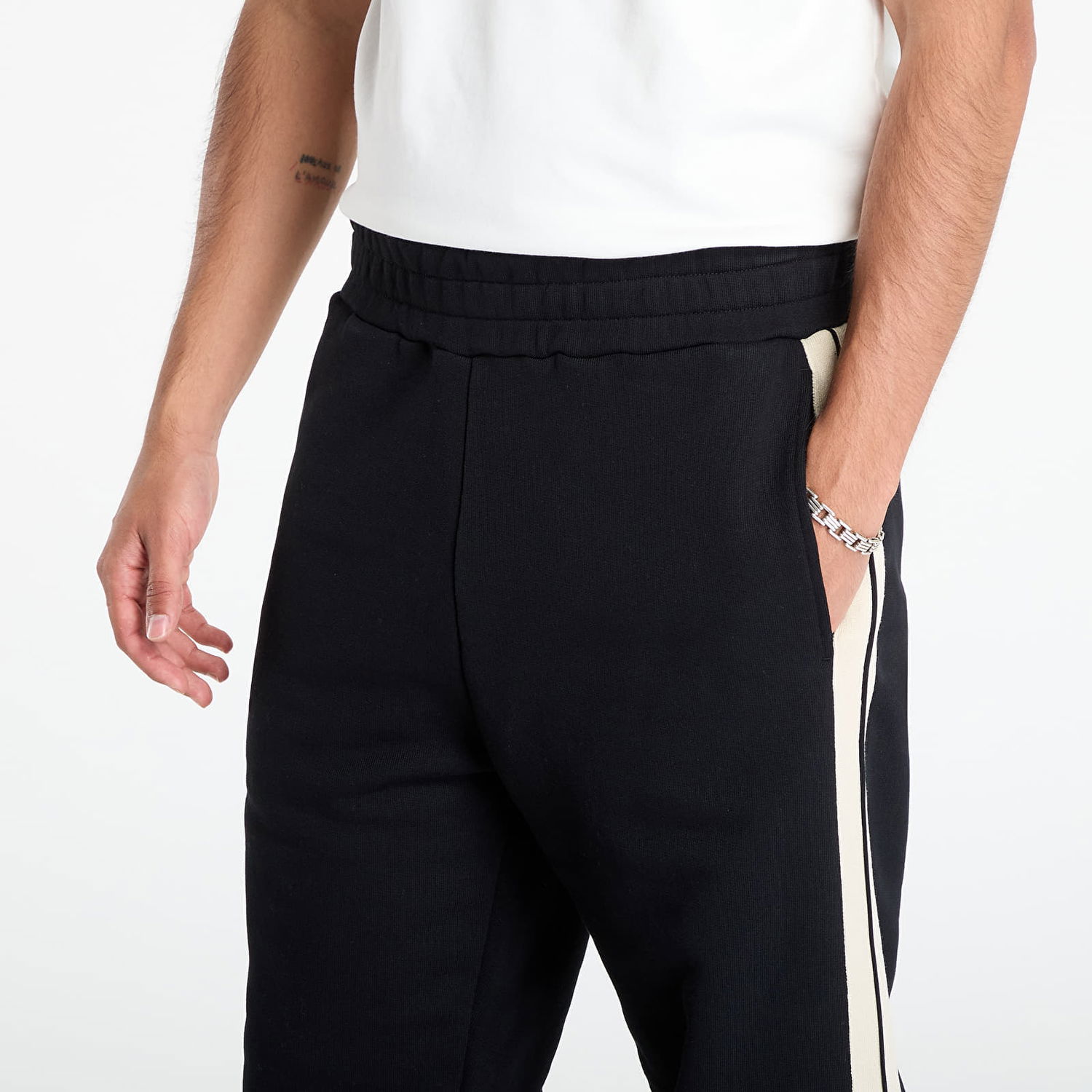Joggingbukser Palm Angels Palm Angels Curved Logo Track Sweatpants Sort | PMCH02KF25FLE0011003, 1