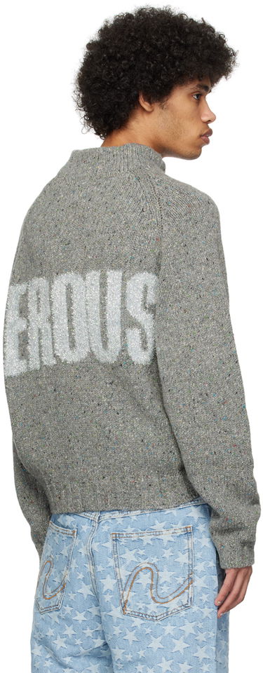 Sweater ERL ERL 'Dangerous' Knit Sweater Grå | ERL08N359, 2