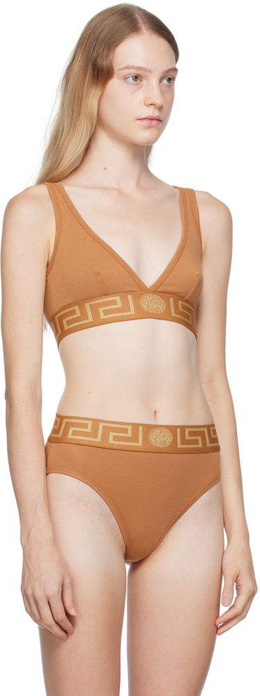 Trusser Versace Designer Greca Bra Brun | AUD01047_A232741, 1