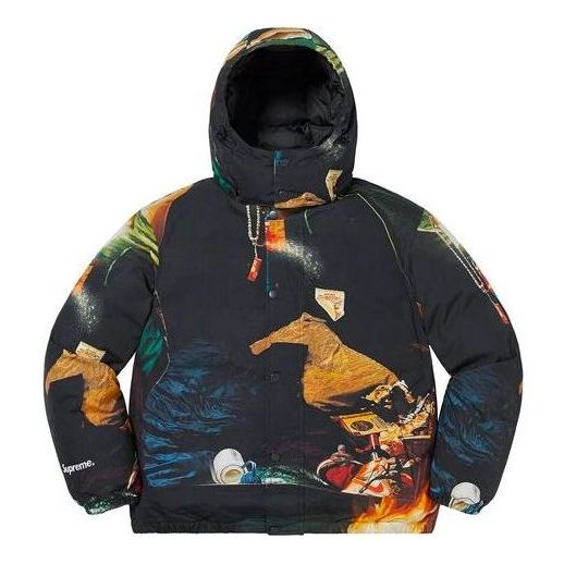 Puffer jakke Supreme Firecracker Graphic Print Puffer Jacket Sort | SUP-SS21-456