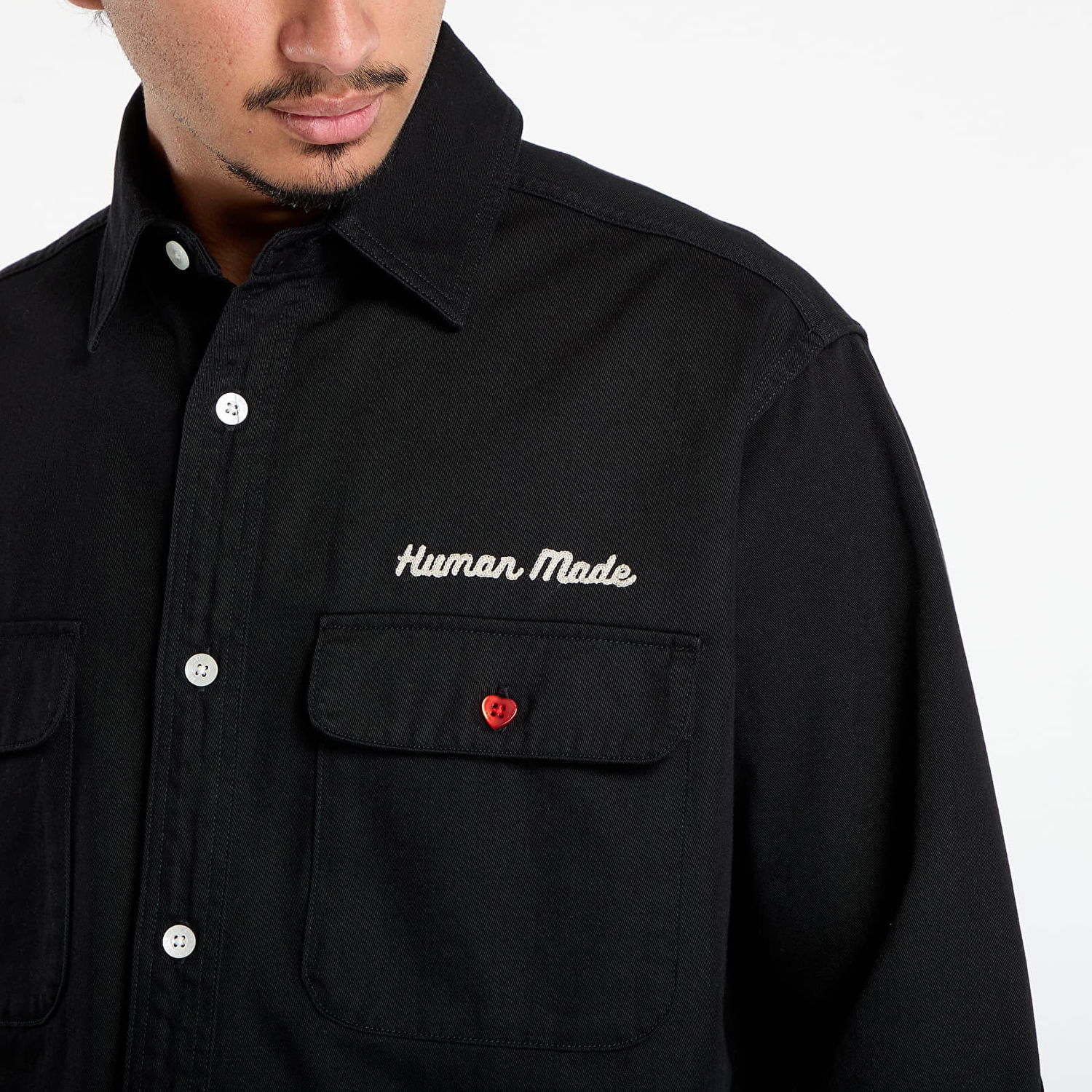 Skjorte Human Made HUMAN MADE Oversized Shirt Sort | HM30SH014BK, 1