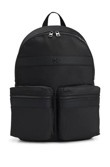 Rygsæk BOSS Twill Backpack with Logo Trim Sort | 50547405