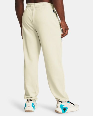 Bukser og jeans Under Armour Project Rock Heavyweight Terry Jogginghose für Herren Silt / Schwarz XXL Beige | 1380105-273, 1