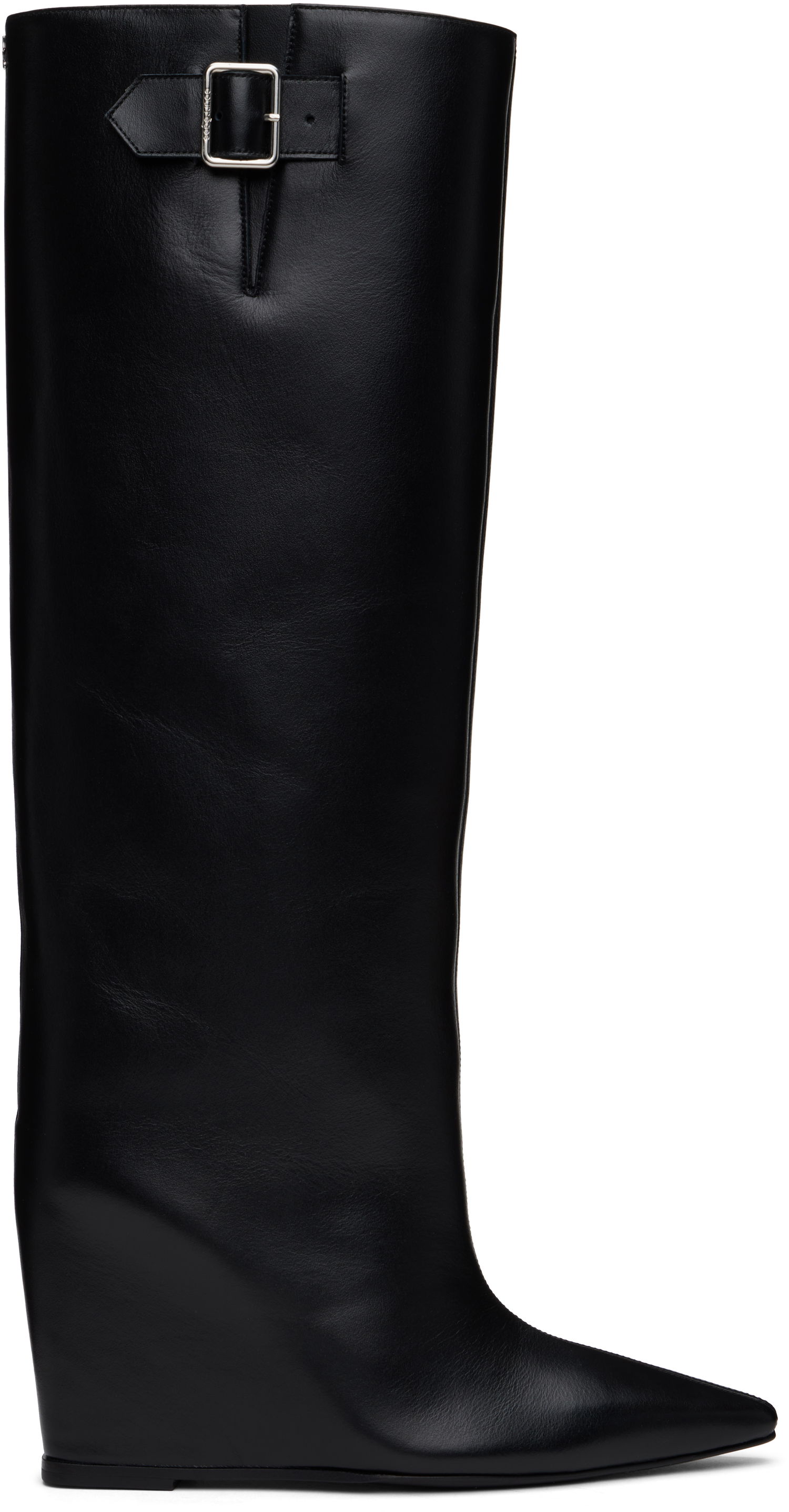 Sneakers og sko Courrèges Astro Wedged Leather Tall Boots Sort | 324SBT035CR0017, 0