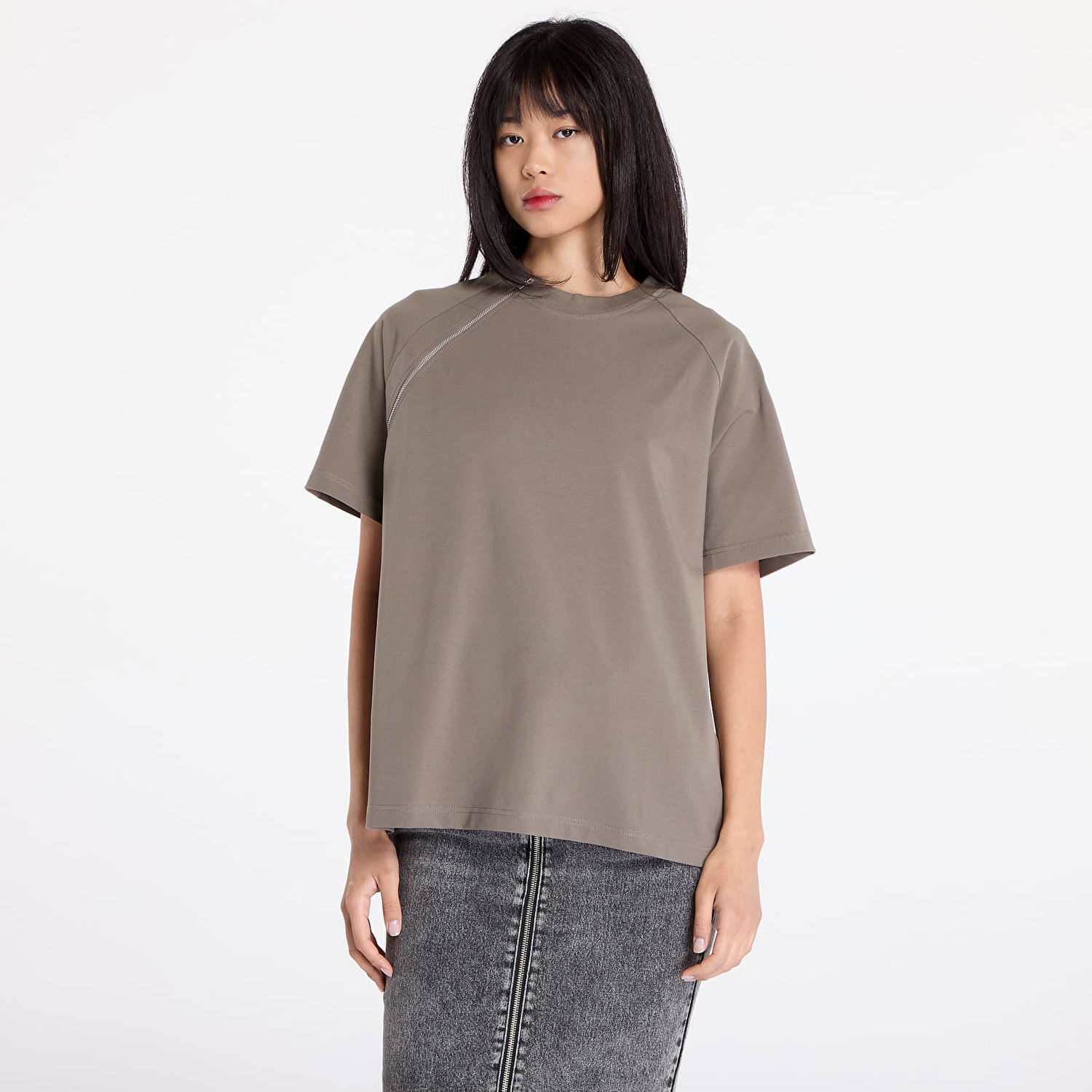 T-shirt HELIOT EMIL Sequence Zip T-Shirt Grøn | HE_M_09_090_DG23, 1