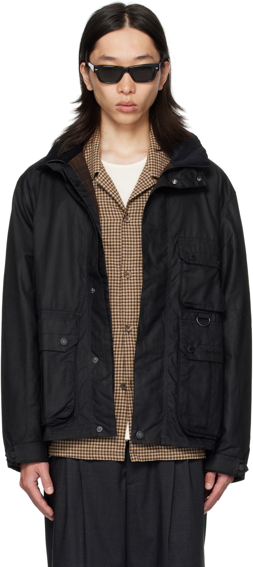 Jakke Barbour Re-Engineered Utility Bedale Waxed Jacket Sort | MWX2483BK71