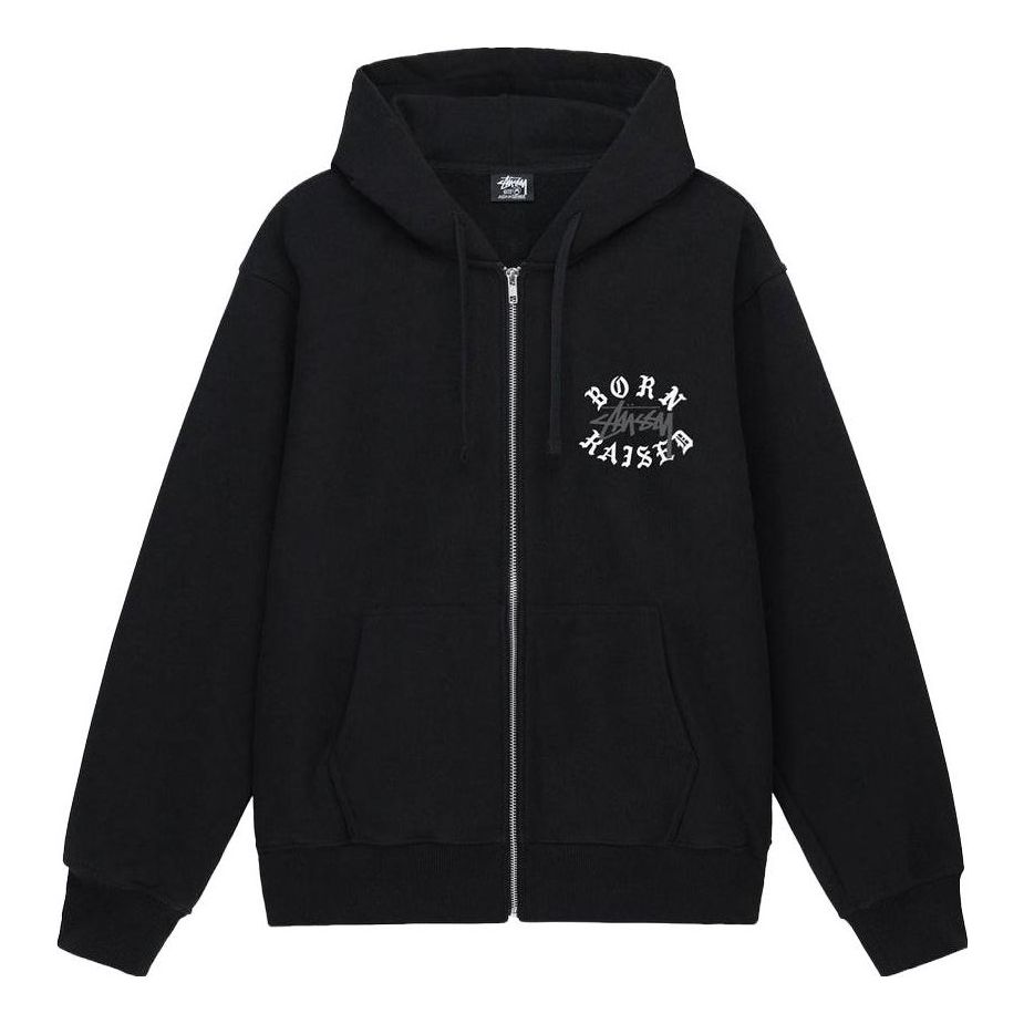 Sweatshirt Stüssy Stussy x Born X Raised Logo Zip Hoodie Sort | 3973855, 0