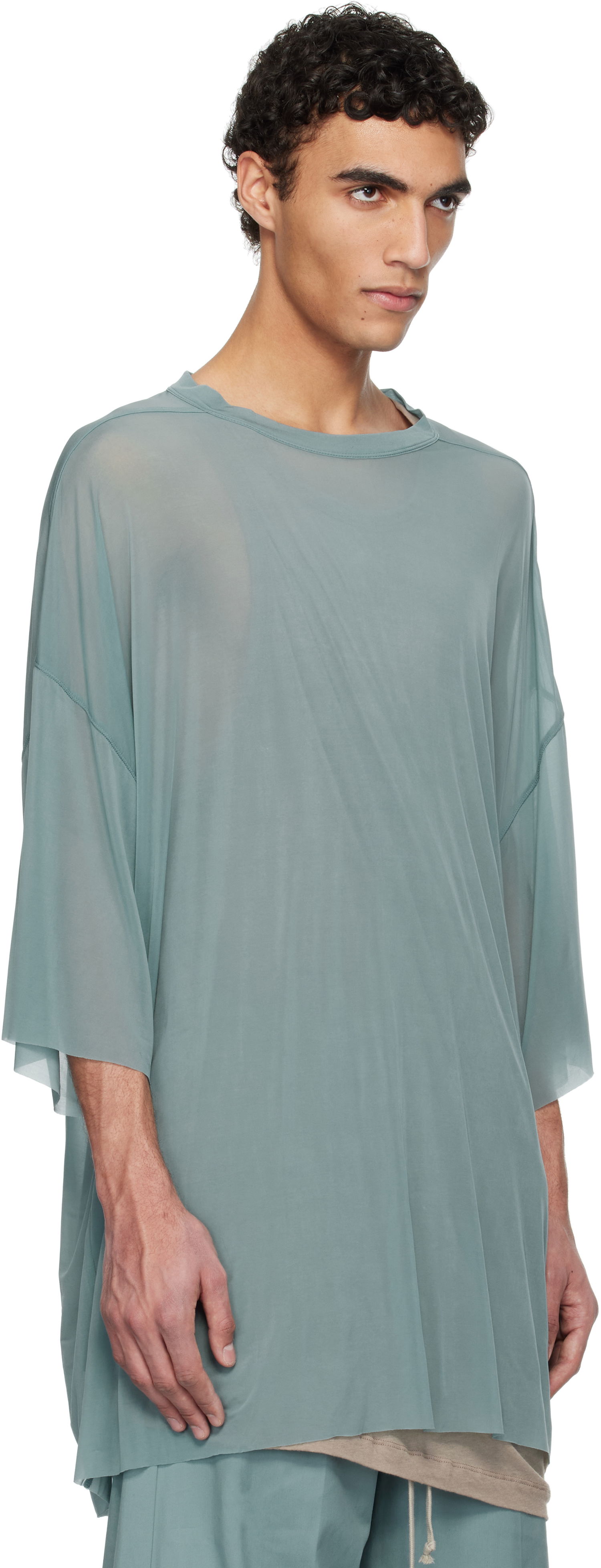 T-shirt Rick Owens Rick Owens Hollywood Tommy Mesh T-Shirt Grøn | RU01E5283 BZ, 1