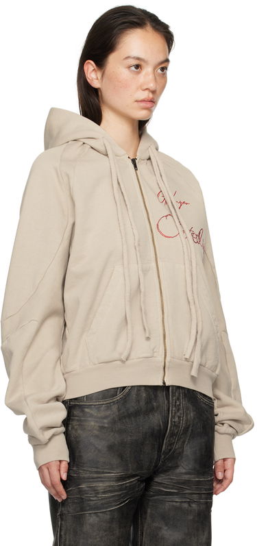 Sweatshirt Ottolinger Ottolinger Oversized Zip Hoodie Beige | 1150204121, 4