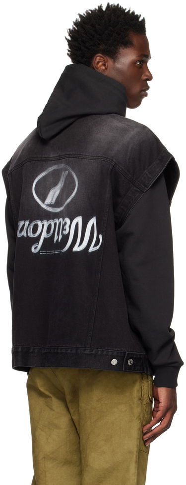 Vest We11done We11done Oversized Trucker Denim Vest Sort | WD-DV3-22-385-U-BK, 2