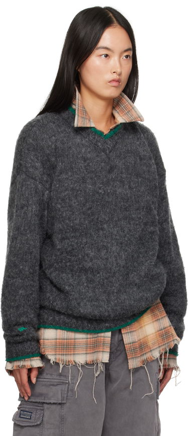 Sweater ERL Overwashed Pilling Sweater Grå | ERL09N005, 1