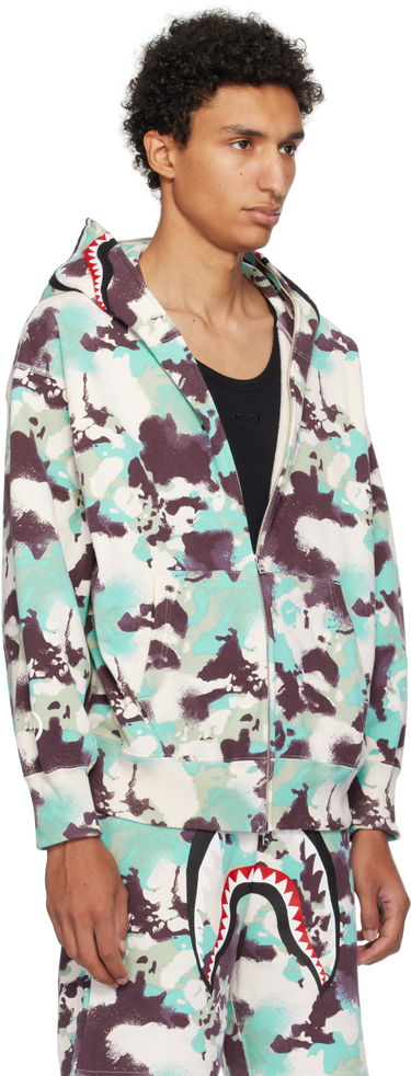 Sweatshirt BAPE A Bathing Ape Map Camo Shark Full Zip Hoodie Flerfarvet | 001ZPL301001M, 4