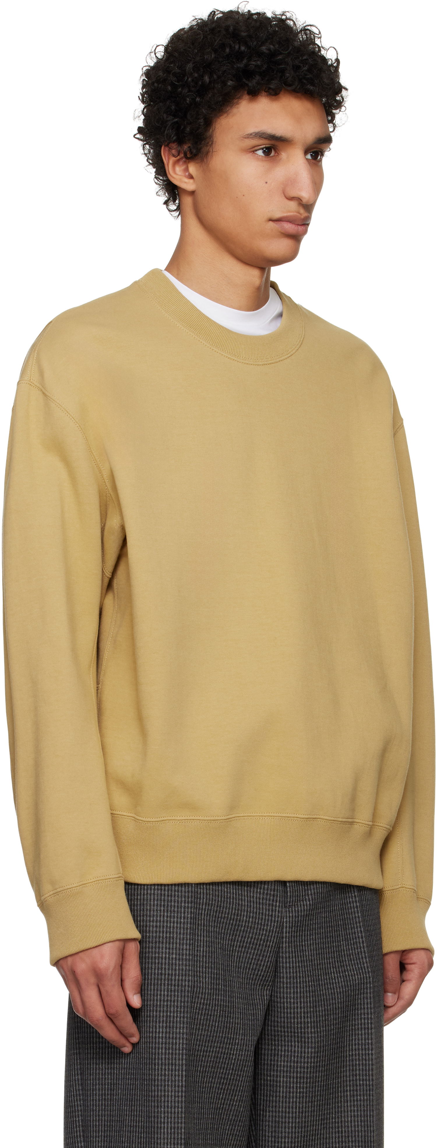 Sweater Jil Sander Jil Sander Logo Flag Shoulder Sweatshirt Beige | J22GU0132_J20245, 1