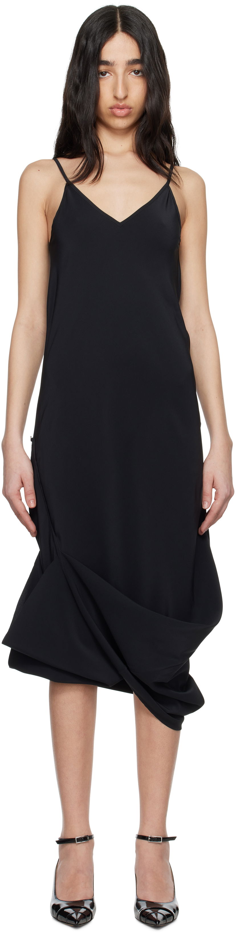 Kjole Maison Margiela MM6 Maison Margiela Silk Maxi Slip Dress Sort | S62DG0047 M35441
