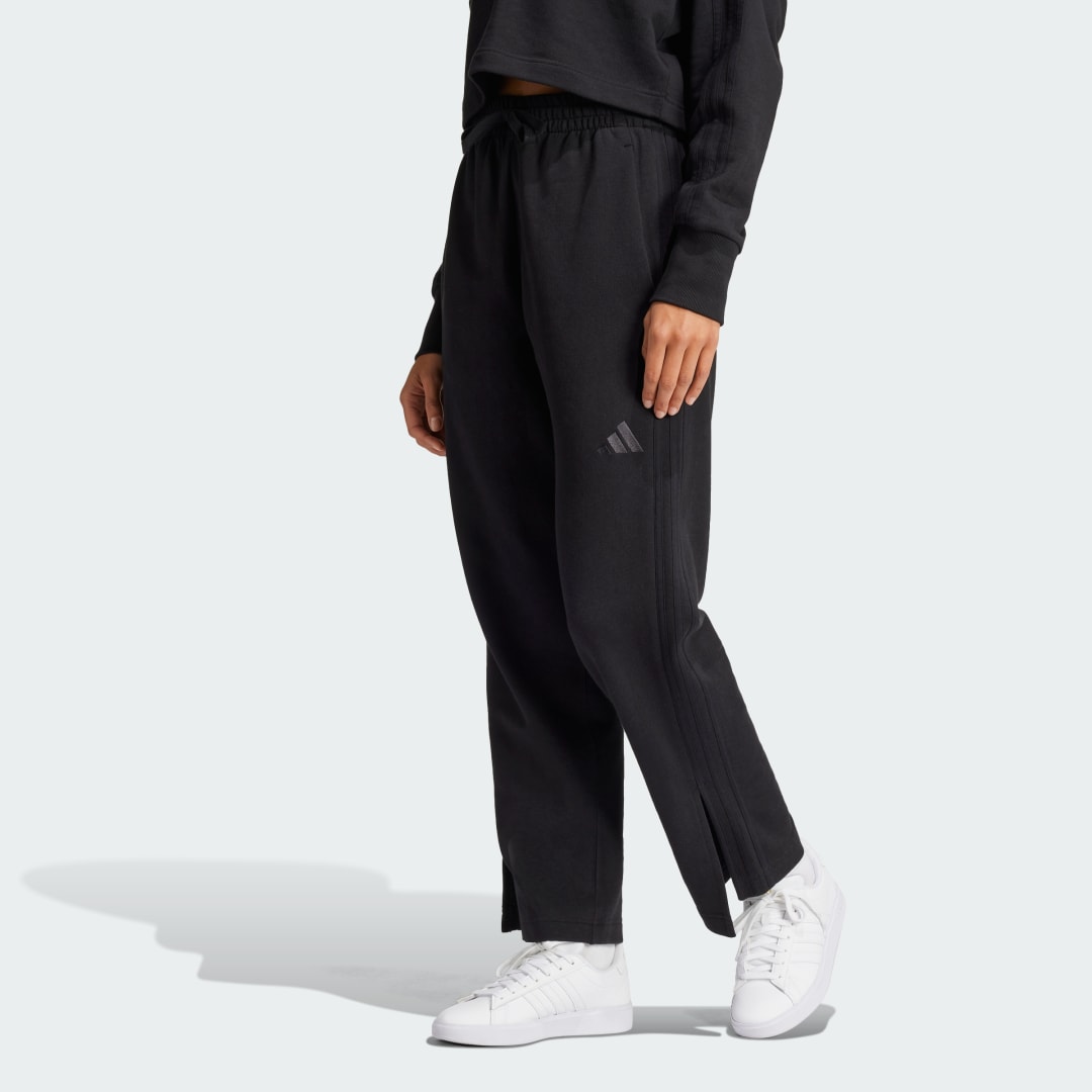 Joggingbukser adidas Performance French Terry 3-Stripes Straight Leg Joggers Sort | JI9106, 0