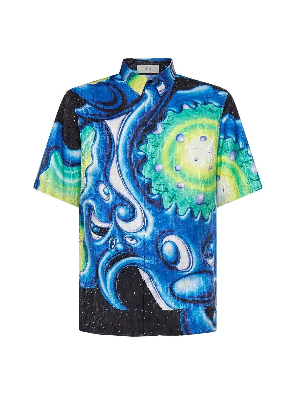 Skjorte Dior Kenny Scharf x Silk Oblique Logo Shirt Flerfarvet | 266303927250, 0