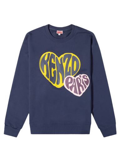 Sweatshirt KENZO Hearts Crew Sweat Mørkeblå | FD65SW0814MF-77
