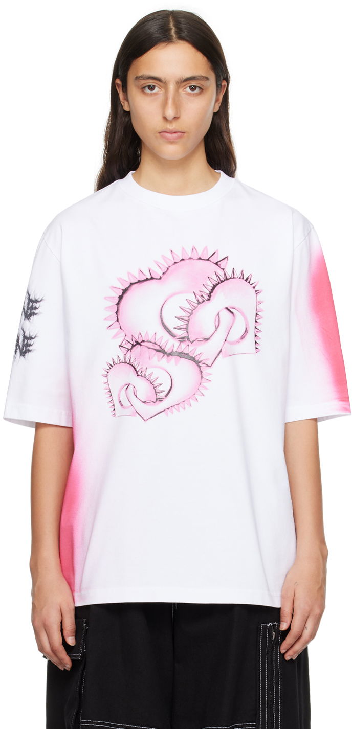 T-shirt We11done Graphic Print T-Shirt Hvid | WD-TT3-23-748-U-WH