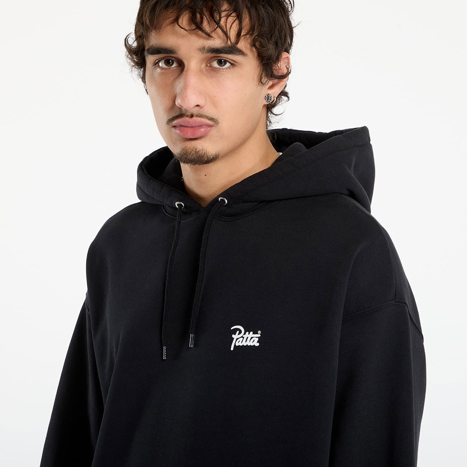 Sweatshirt Patta Patta Embroidered Fire Panther Hooded Sweater Sort | POC-AW25-2050-325-0026-001, 1