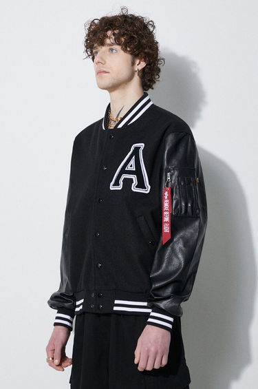 Bomberjakke Alpha Industries Alpha Industries College Bomber Jacket Sort | 146111, 3