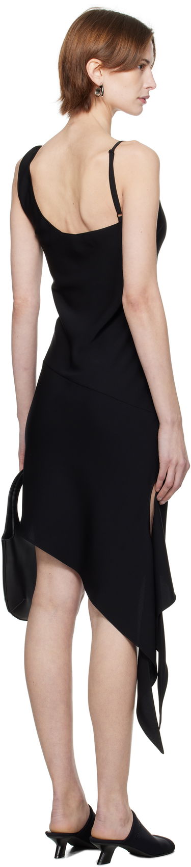 Kjole Courrèges Courrèges Scarf Midi Dress Sort | 125CRO538PL0147, 2