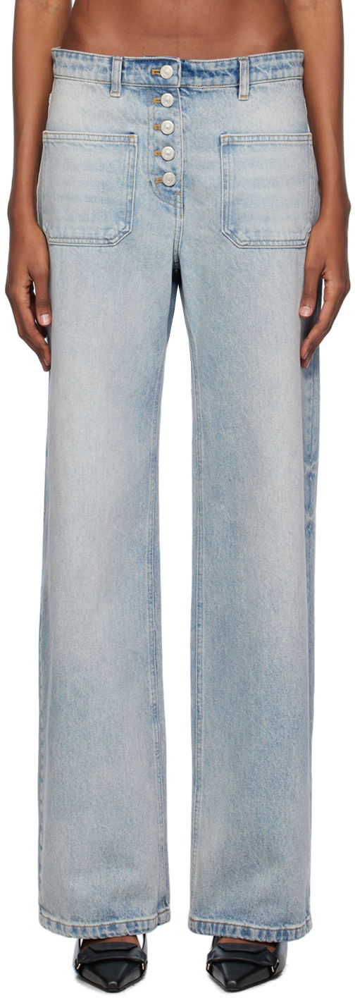 Jeans Courrèges Multiflex Wide Leg Jeans Blå | 124DPA187DE0016, 0