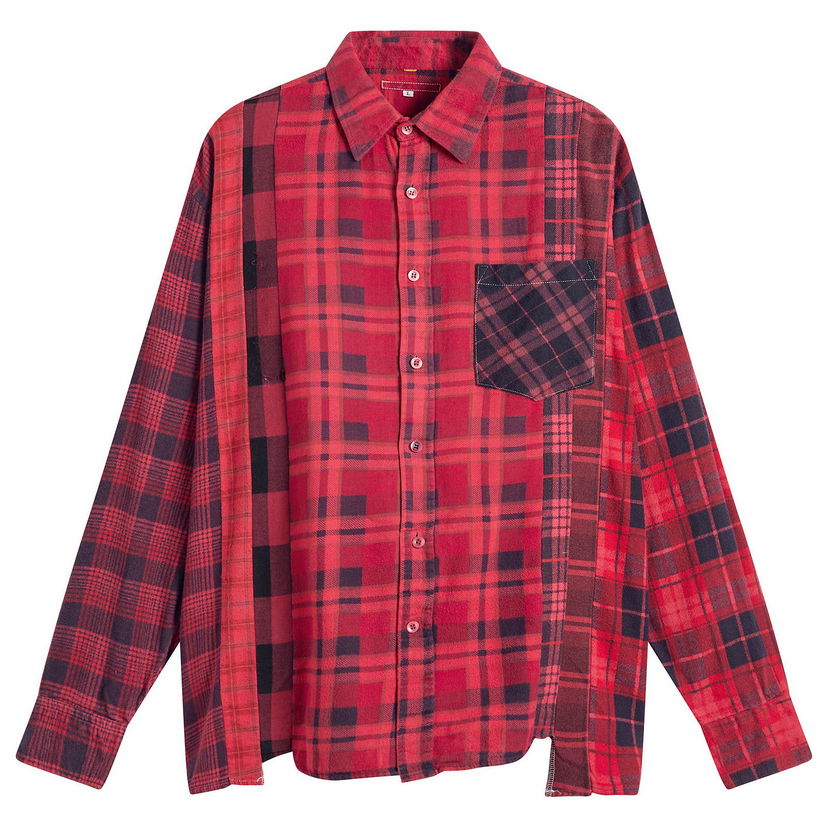 Skjorte Needles 7 Cuts Over Dyed Flannel Shirt Flerfarvet | RW394-A