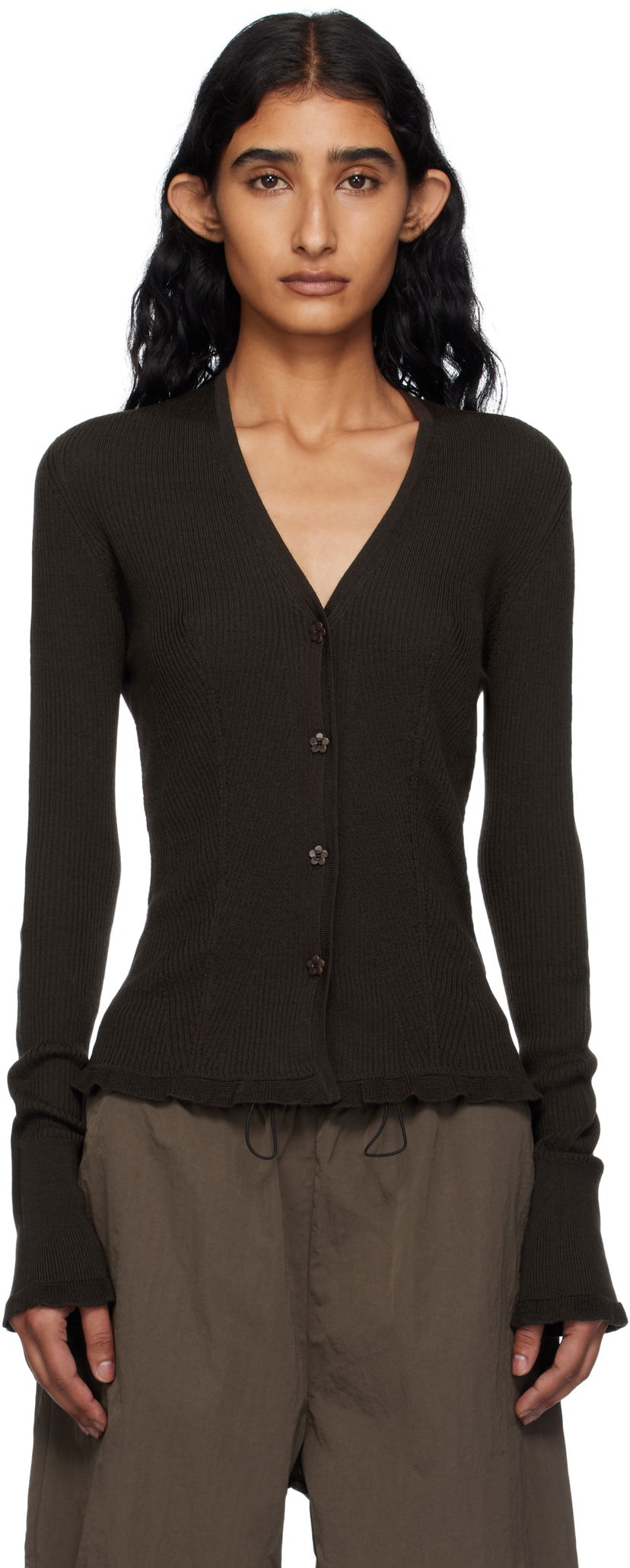 Sweater Cecilie Bahnsen Cecilie Bahnsen Bessie Knit Cardigan Brun | 2.25KNI52004 BESSIE CARDIGAN