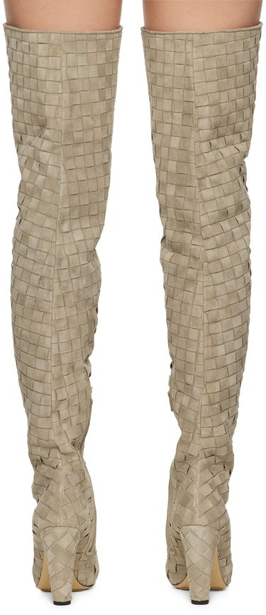 Tøj Bottega Veneta Bottega Veneta Canalazzo Suede Over-The-Knee Boots Beige | 796555 V4JC0, 1