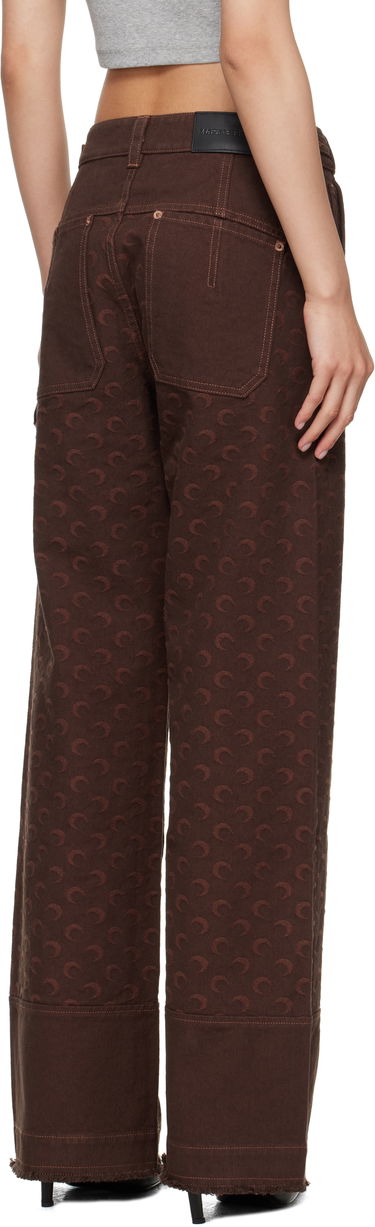 Cargo bukser Marine Serre Marine Serre Moon Jacquard Twill Workwear Cargo Pants Brun | WPA141B CWOV0063, 2