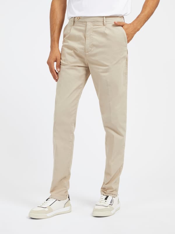 Bukser GUESS Mid Rise Slim Pant Beige | M4RB27WFYSA, 0