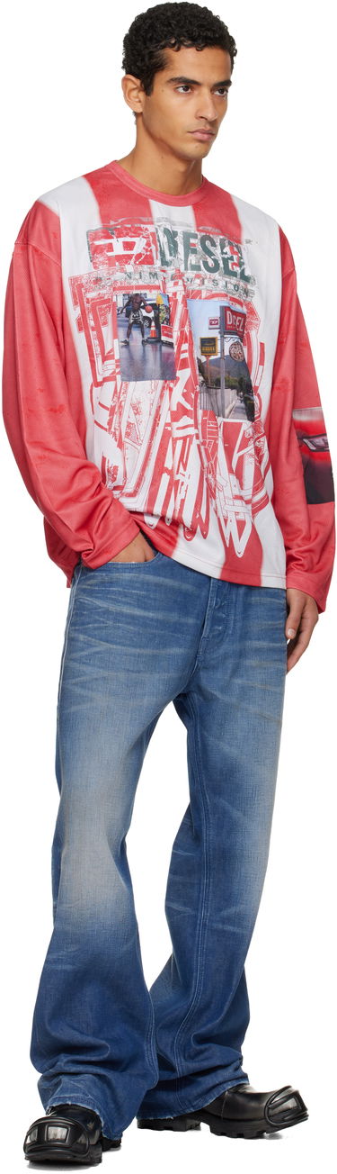 T-shirt Diesel T-Ruby Striped Graphic Long Sleeve T-Shirt Flerfarvet | A19539-0LKCC-42AA, 4