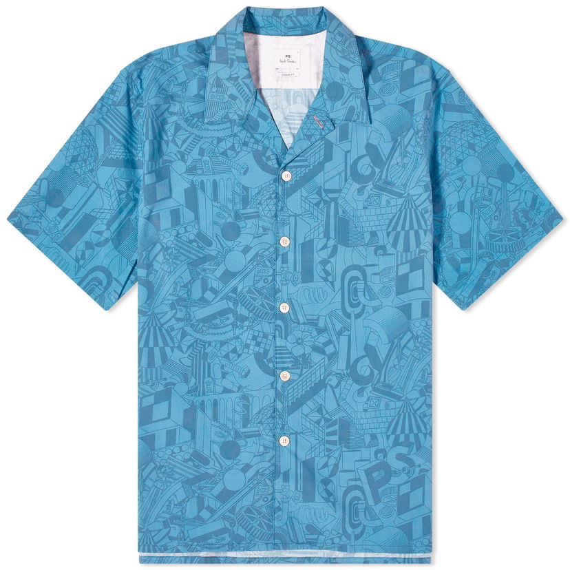 Skjorte Paul Smith Paul Smith Men's Jack's World Vacation Shirt Blå | M2R-695U-M21966-46