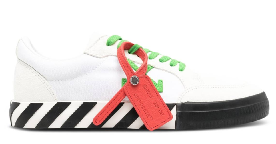 Sneakers og sko Off-White Vulc Sneaker White Lime Green Hvid | OMIA085S23LEA0050155, 0