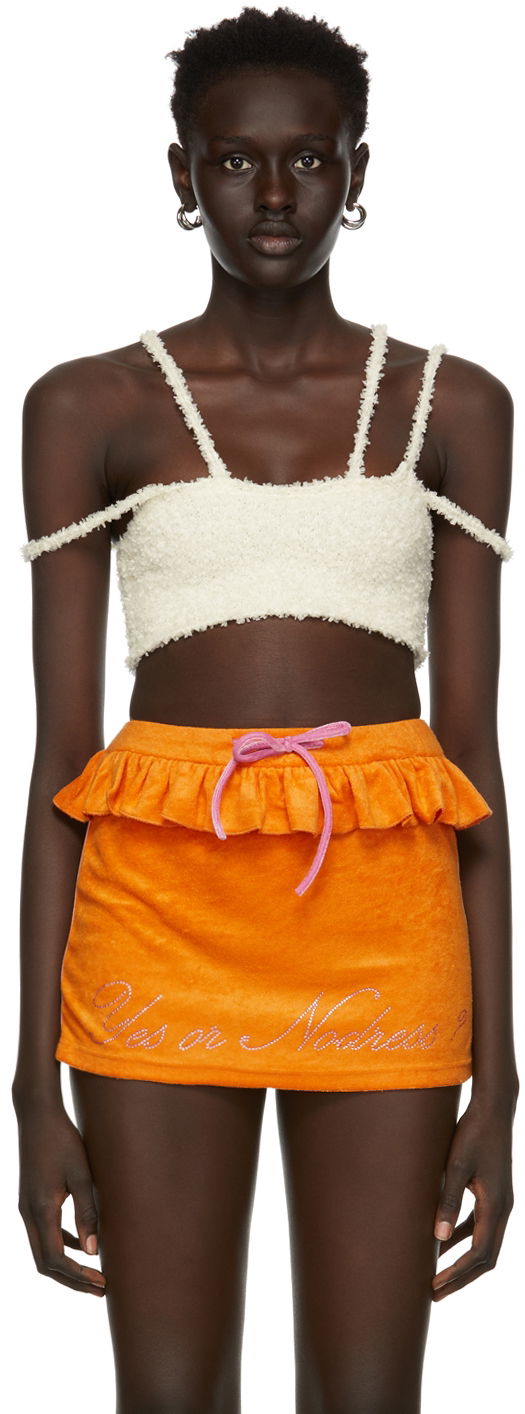Tanktop GUIZIO Guizio Bouclé Strap Tank Top Orange | DGS21K820, 0