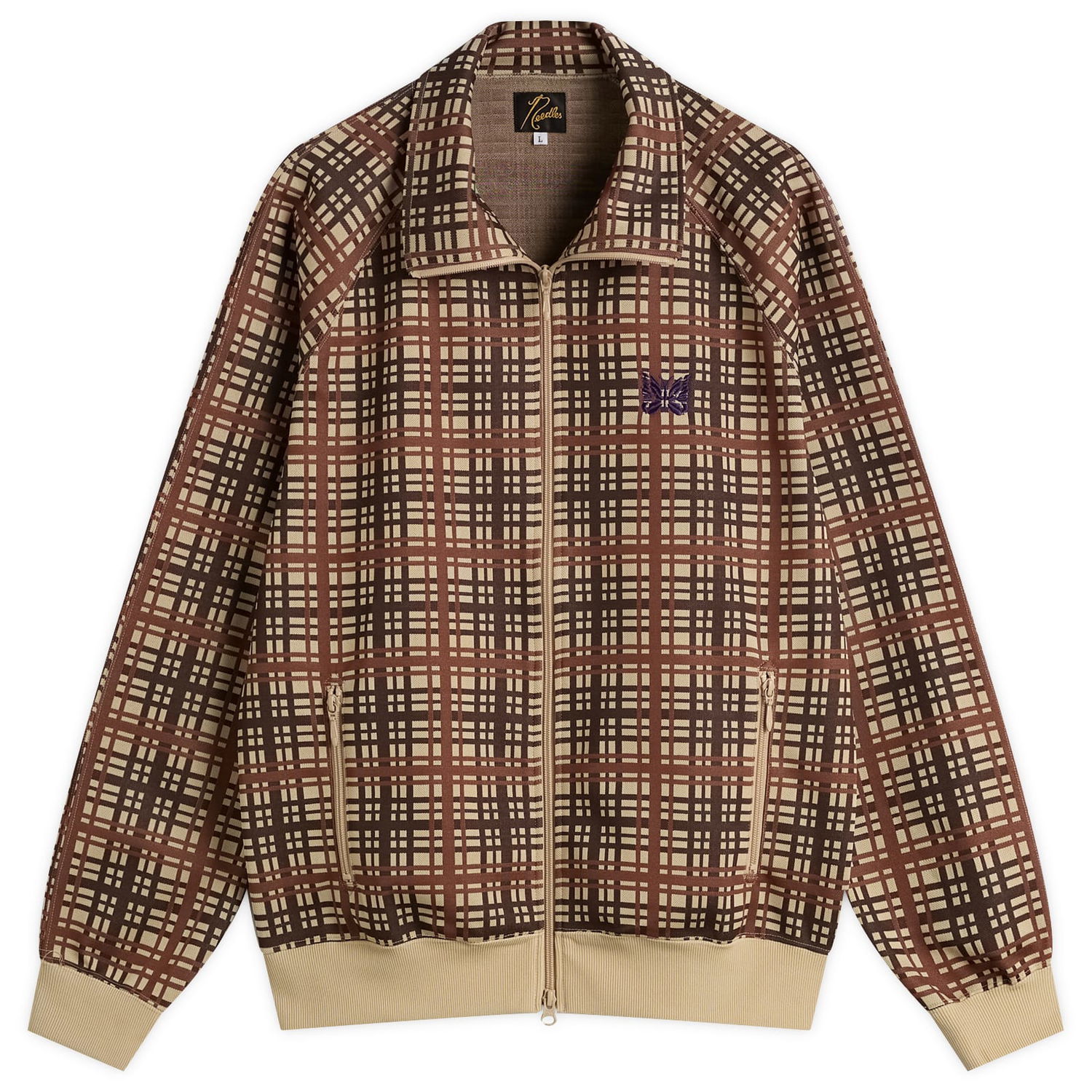 Jakke Needles Poly Jacquard Track Jacket Brun | RW312-A, 1