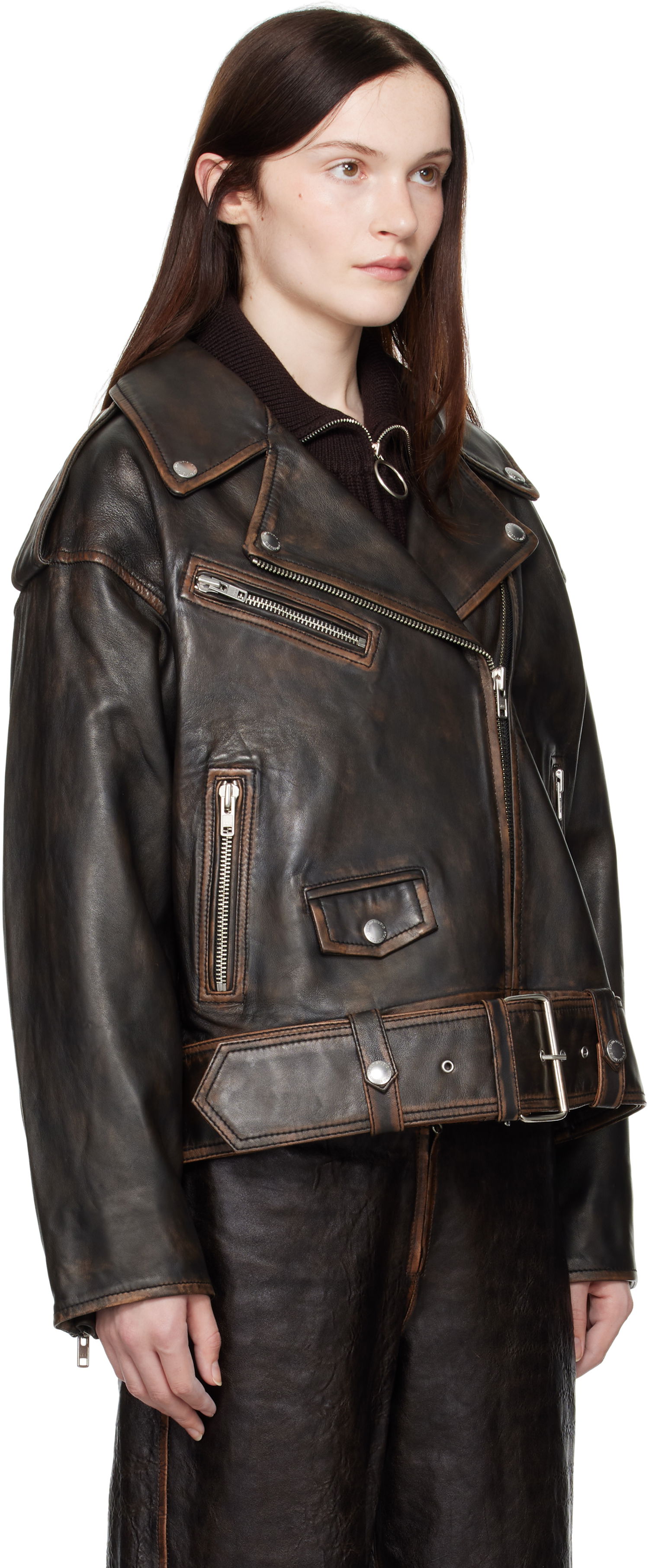 Jakke STAND STUDIO Leather Biker Jacket Sort | 66388-7030, 1