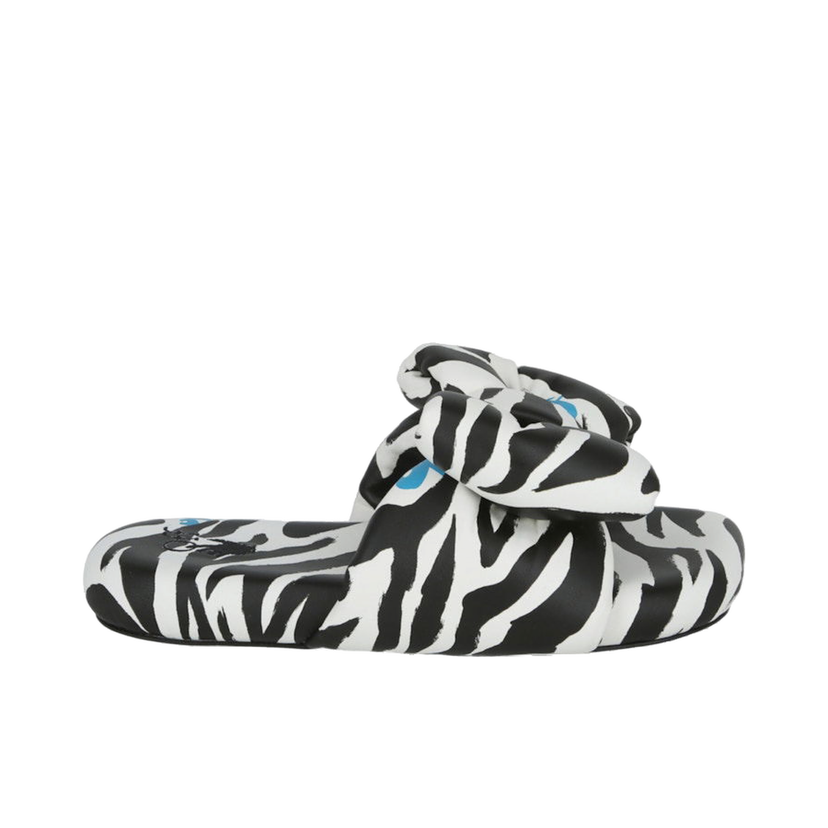 Sneakers og sko Off-White Zebra Printed Extra Padded Slide Black White W Sort | IC005S22 LEA00 21001