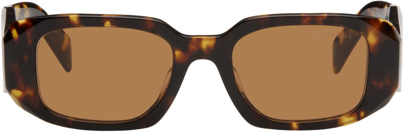 Solbriller Prada Rounded Rectangle Acetate Sunglasses Brun | 0PR 17WSF 8056597753647