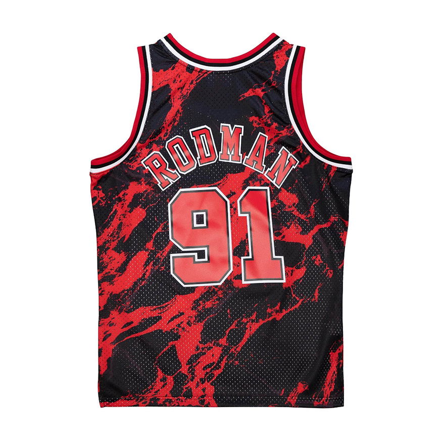 Jersey Mitchell & Ness NBA Chicago Bulls Dennis Rodman Team Marble Swingman Jersey Rød | TFSM1278-CBU97DRDBLCK, 1