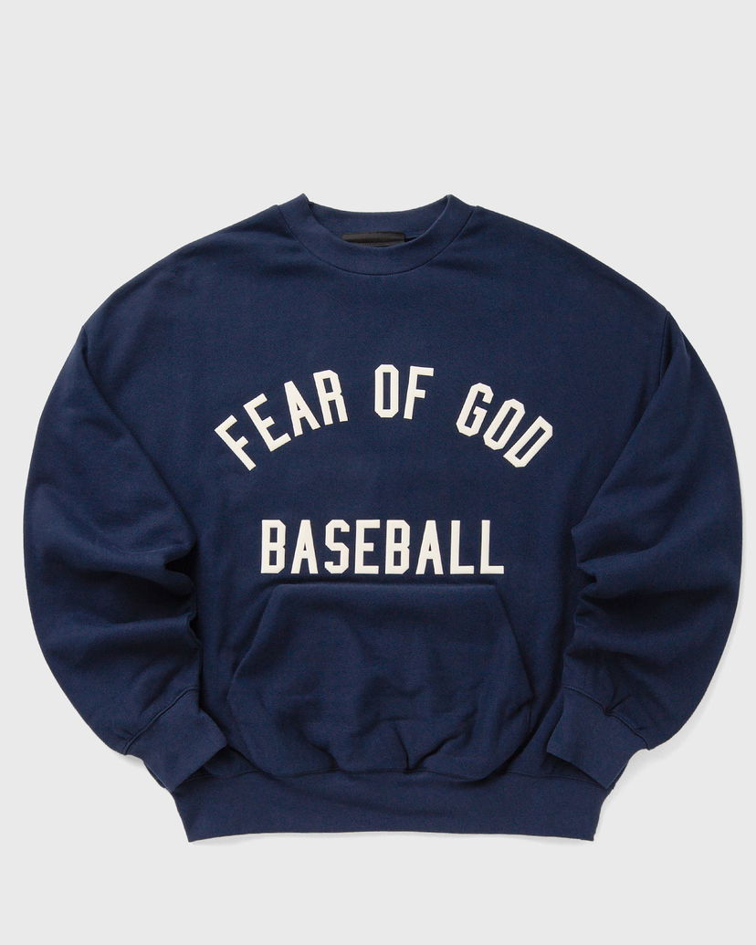 Sweatshirt Fear of God MLB Sport Fit Fear of God Baseball Crewneck Sweatshirt with Kangaroo Pocket Mørkeblå | 192ML252103F