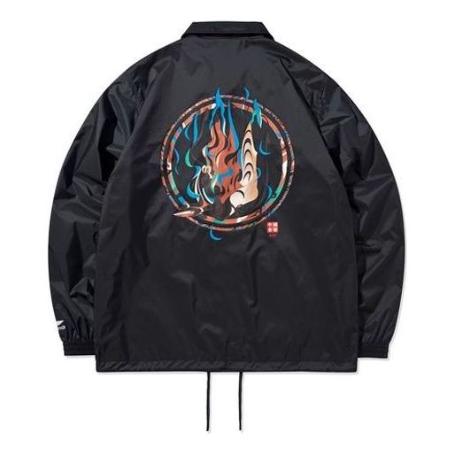 Vindjakke Li-Ning Graphic Print Coach Jacket Sort | AFDQ249-1