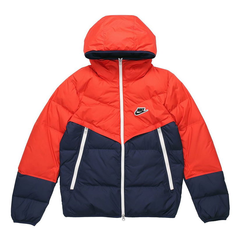 Puffer jakke Nike Sportswear Down-Fill Windrunner Hooded Colorblock Short Down Jacket Orange | CU4405-673