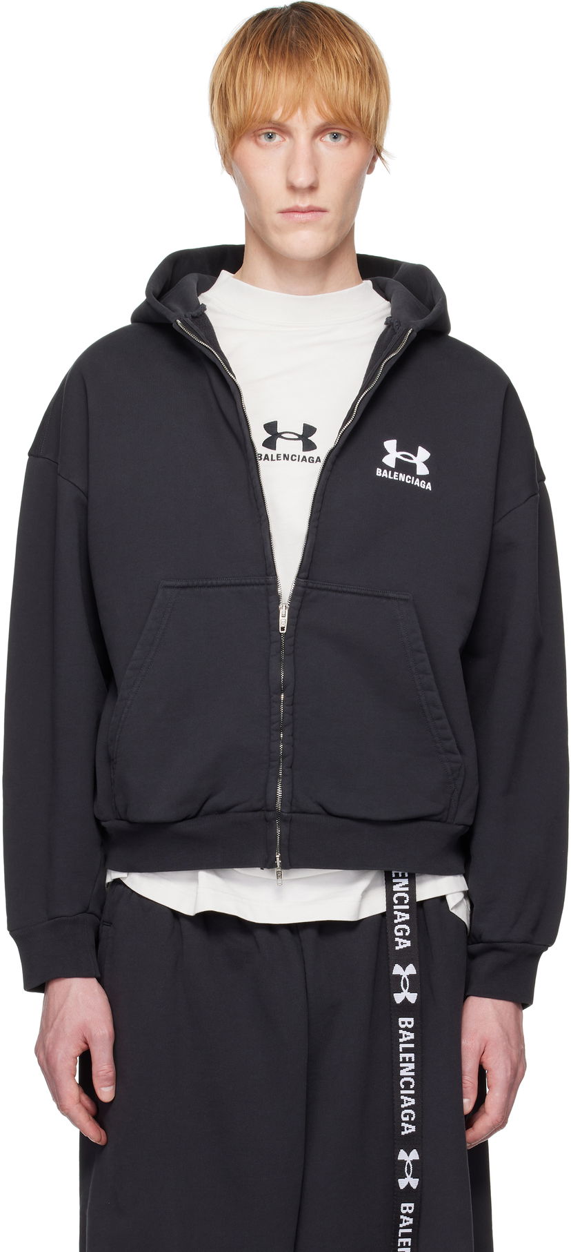 Sweatshirt Balenciaga Under Armour Edition Zip Hoodie Sort | 803264TRVB8