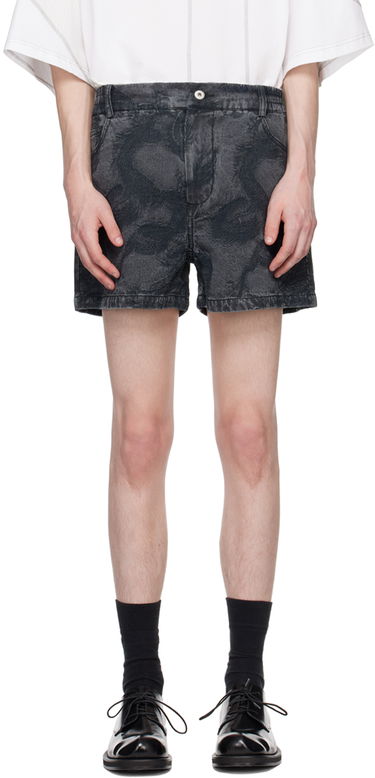 Shorts Feng Chen Wang Feng Chen Wang Dragon Denim Shorts Sort | FUS17ST07, 0
