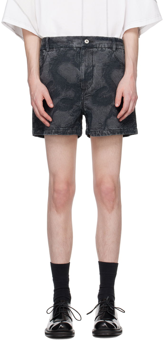 Shorts Feng Chen Wang Feng Chen Wang Dragon Denim Shorts Sort | FUS17ST07