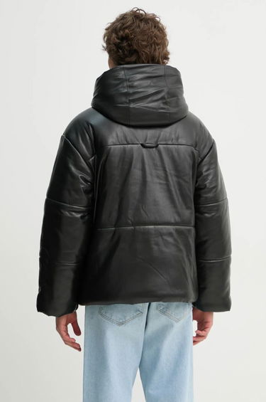 Puffer jakke Nanushka Hide Vegan Leather Puffer Jacket Sort | NM22CROW00299, 2