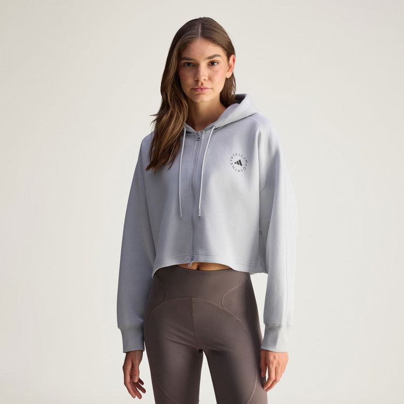 Sweatshirt adidas Performance Stella McCartney Sportswear Cropped Full-Zip Hoodie Grå | JW4689