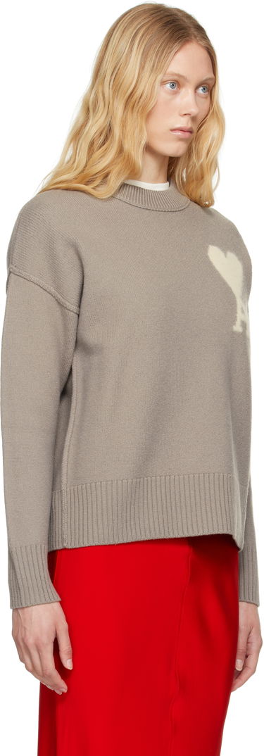 Sweater AMI AMI Paris Wool Ami de Coeur Sweater Gul | UKS090.KN0090, 4