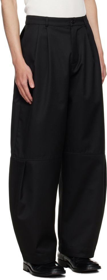Bukser sage NATION SAGE NATION Zushi Pleated Trousers Sort | S091 ZUSHI TROUSER COTTON TWIL, 1